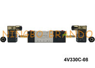 1/4&quot; tipo centro vicino AC220V DC24V del NPT 4V330C-08 AirTAC di modo pneumatico dell'elettrovalvola a solenoide 5/3