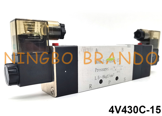 Tipo elettrovalvola a solenoide pneumatica 24VDC 220VAC di Airtac di modo 4V430C-15 5/3