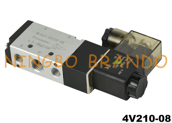 4V210-08 5/2 vie 1/4&quot; elettrovalvola pneumatica a solenoide DC24V DC24V