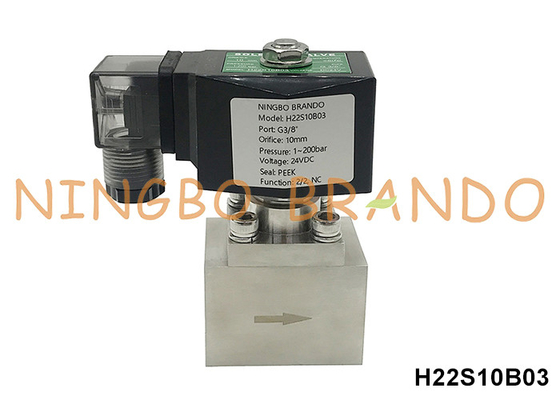 200 bar Valvola solenoide ad alta pressione ad acqua-aria 3/8' 12V 24V 110V 220V