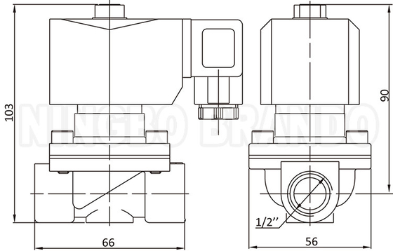 2W160-15 1/2'' 2 Way NC Brass Solenoid Valve con bobina IP65 24V 220V