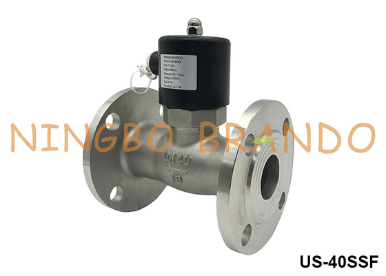 DN40 Valvola solenoide in acciaio inossidabile a vapore caldo a flangia 1.5'' 24V 110V 220V