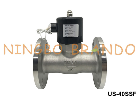 DN40 Valvola solenoide in acciaio inossidabile a vapore caldo a flangia 1.5'' 24V 110V 220V