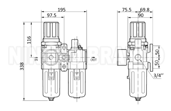 AC5010-06 AC5010-10 SMC Tipo di filtro pneumatico combinato F.R.L.