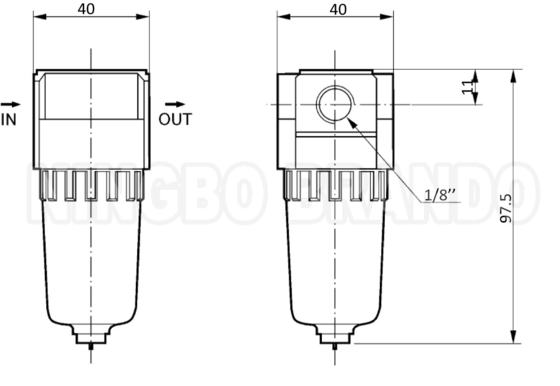 SMC Tipo 1/8' AF2000-01 1/4' AF2000-02 Filtro pneumatico