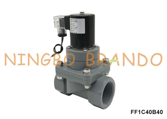 1-1/2' DN40 Valvola solenoide anticorrosione CPVC per acido chimico 220V 24V