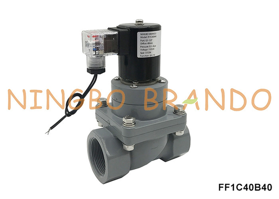 1-1/2' DN40 Valvola solenoide anticorrosione CPVC per acido chimico 220V 24V