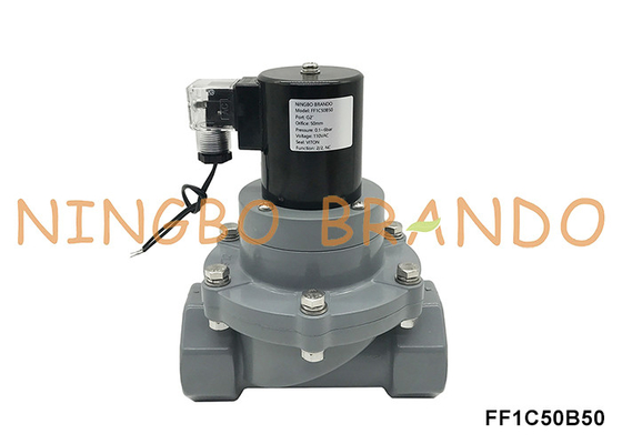 2' DN50 Valvola solenoide CPVC resistente alla corrosione per acido chimico 24V 220V