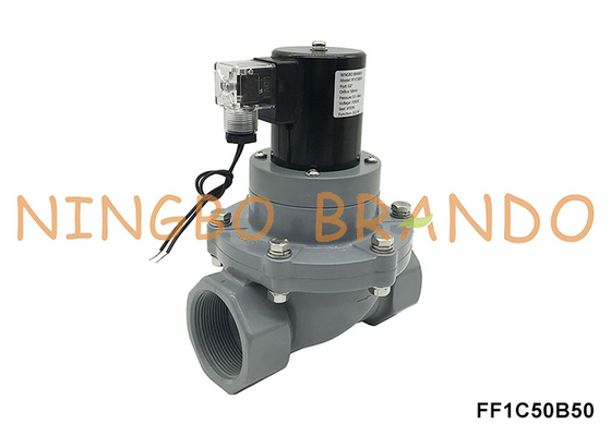 2' DN50 Valvola solenoide CPVC resistente alla corrosione per acido chimico 24V 220V