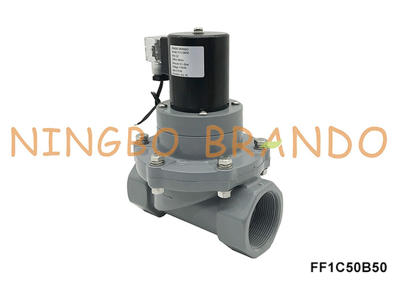 2' DN50 Valvola solenoide CPVC resistente alla corrosione per acido chimico 24V 220V