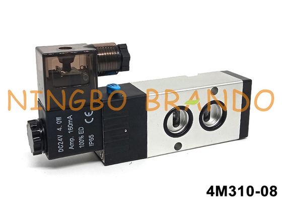 Airtac Tipo 4M310-08 Namur Pilot Solenoide Valve 5/2 Way 24V 220V