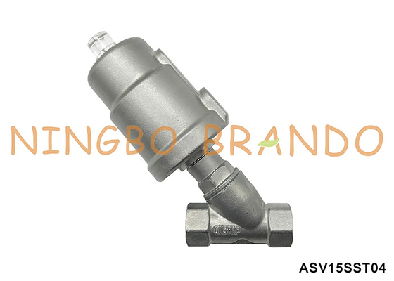 1/2' DN15 PN16 Thread Pneumatic Angle Seat Valve Single Acting Normalmente chiuso