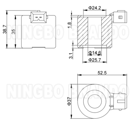 12VDC 16W bobina solenoide per BRC CNG riduttore multivalva GPL