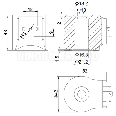 CEME tipo B12 C57 bobina di valvola solenoide 12VDC 24VDC 110VAC 220VAC
