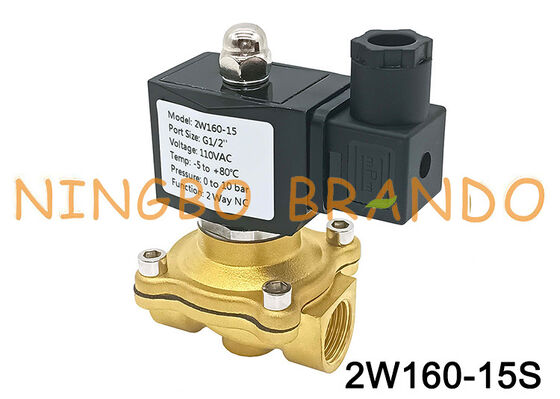 Elettrovalvola a solenoide in ottone a 2 vie normalmente chiusa da 1/2 '' 2W160-15