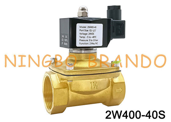 2W400-40 Elettrovalvola a solenoide in ottone normalmente chiusa da 1,5" 24V 110V 220V