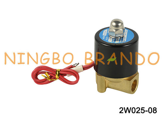2W025-08 Elettrovalvola a solenoide in ottone elettrica da 1/4" 12V CC normalmente chiusa