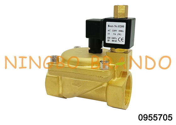 0955705 1.5'' 2 Way Brass Solenoid Valve Normalmente aperto 24V 110V 220V