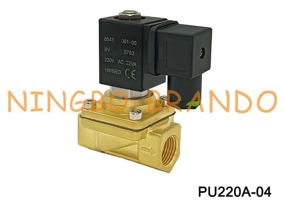 PU220A-04 Elettrovalvola a solenoide in ottone tipo Shako da 1/2'' a 2/2 vie 24 V 110 V 220 V