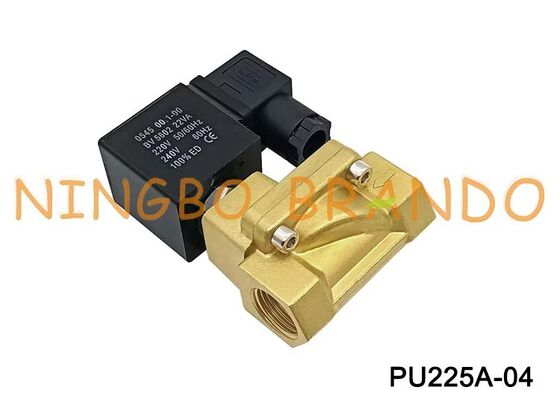 Shako tipo PU225A-04 Elettrovalvola a solenoide in ottone a 2 vie normalmente chiusa da 1/2 '' 24 V 110 V 220 V
