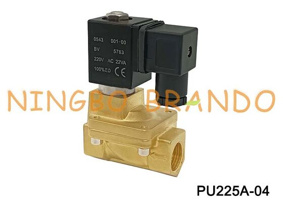 Shako tipo PU225A-04 Elettrovalvola a solenoide in ottone a 2 vie normalmente chiusa da 1/2 '' 24 V 110 V 220 V