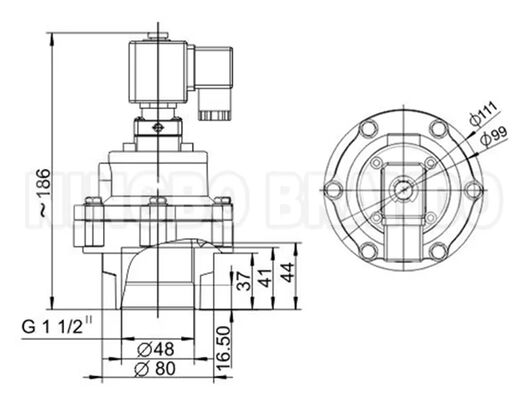 HUANENG MD340S Valvola a impulso a immersione completa 1-1/2' 24V 110V 220V