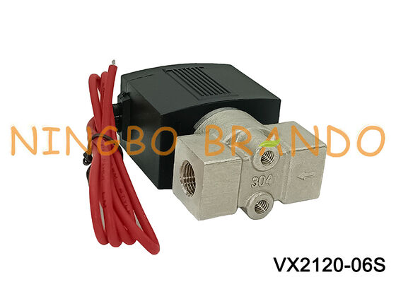 Elettrovalvola a solenoide in acciaio inossidabile tipo Vx2120 da 1/4" a 2/2 vie 220V 24V di SMC