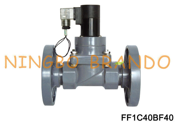 Valvola a diaframma della flangia di DN40 1-1/2" CPVC per il prodotto chimico 220V 110V 24V dell'alcali acido