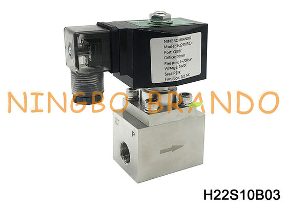 3/8'' High Pressure Solenoid Valve 200 bar AC220V AC110V DC24V