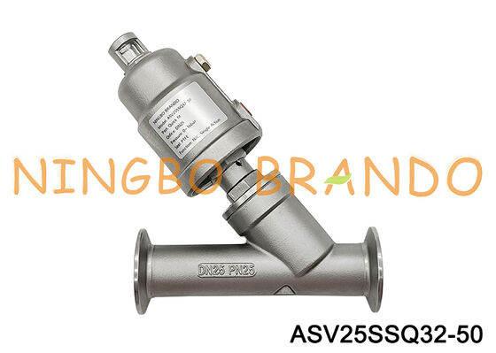 1/2'' Tri Clamp Pneumatic Steam Angle Seat Valve DN15 PN16 Stainless Steel