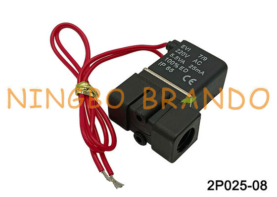 Controllo fluido in plastica dell'elettrovalvola Airtac 2p025-08 AC220V AC110V DC24V DC12V
