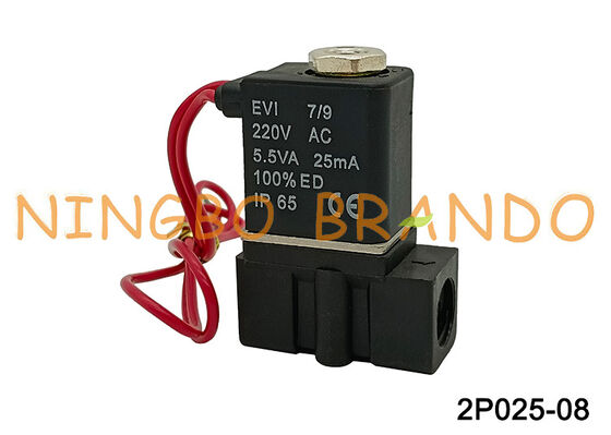 Controllo fluido in plastica dell'elettrovalvola Airtac 2p025-08 AC220V AC110V DC24V DC12V