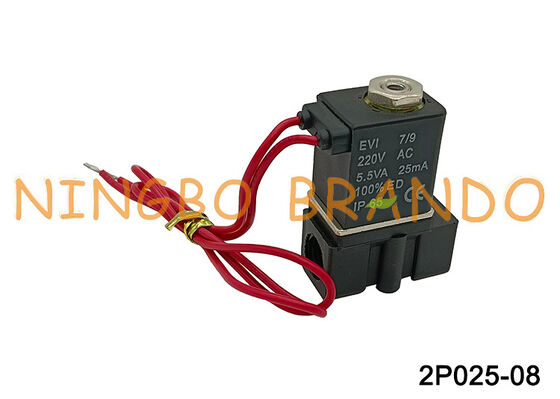 Controllo fluido in plastica dell'elettrovalvola Airtac 2p025-08 AC220V AC110V DC24V DC12V