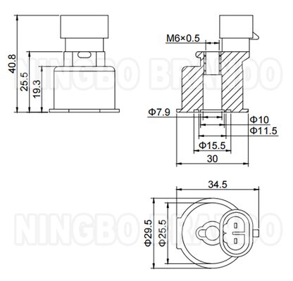7.8 mm bobina di valvola solenoide a buco per iniezione IG6 IG7