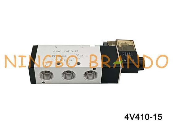 Valvola dell'aria a solenoide tipo AIRTAC da 1/2 '' 4V410-15 12V 24V 110V 220V Bobina singola 2 posizioni 5 vie