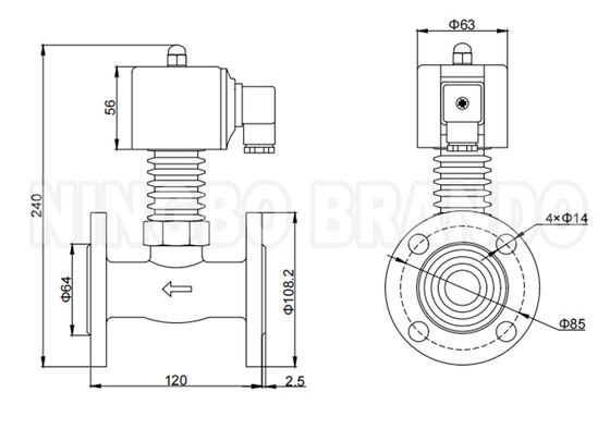 DN25 Valvola solenoide in acciaio inossidabile a vapore ad alta temperatura
