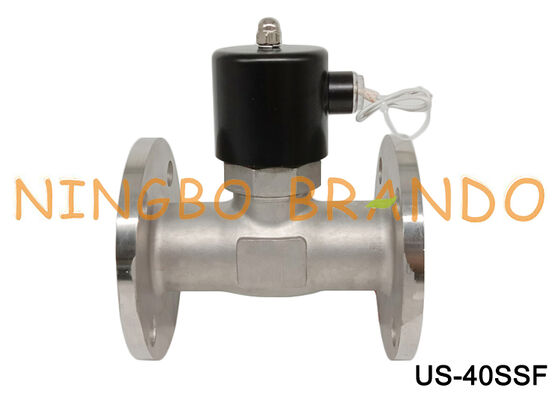 DN40 Flange Stainless Steel Solenoid Valve 0.5-15 Bar 2/2 way NC 1.5'' 24V 220V