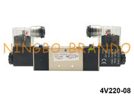 Tipo 5/2 modo di AirTAC 1/4&quot; elettrovalvola a solenoide pneumatica della doppia bobina 24VDC 220VAC 4V220-08