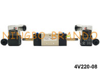 Tipo 5/2 modo di AirTAC 1/4&quot; elettrovalvola a solenoide pneumatica della doppia bobina 24VDC 220VAC 4V220-08