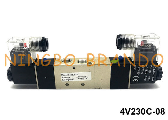 5 posizione 1/4&quot; di modo 3 tipo elettrovalvola a solenoide di AirTAC per l'azionatore pneumatico 4V230C-08