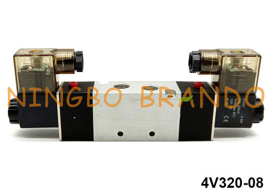 1/4&quot; valvola di regolazione pneumatica del solenoide del doppio di modo 4V320-08 del NPT 5/2 12V 24V 110V 220V