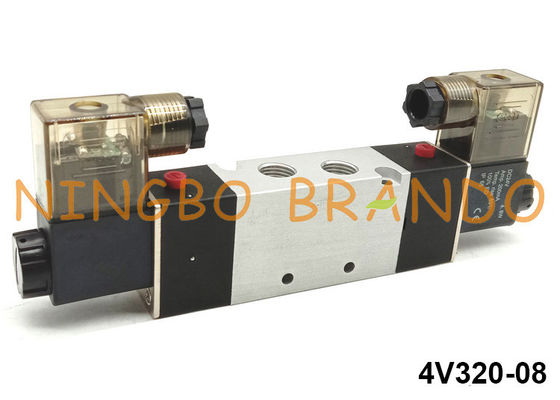 1/4&quot; valvola di regolazione pneumatica del solenoide del doppio di modo 4V320-08 del NPT 5/2 12V 24V 110V 220V
