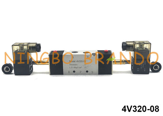1/4&quot; valvola di regolazione pneumatica del solenoide del doppio di modo 4V320-08 del NPT 5/2 12V 24V 110V 220V