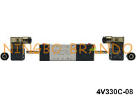 1/4&quot; 5 elettrovalvola a solenoide pneumatica di posizione di 4V330C-08 di modo 3 per l'azionatore pneumatico DC24V AC220V AC110V