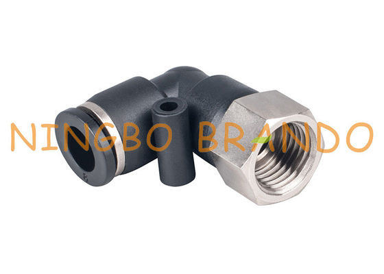 la spinta femminile del gomito di 8mm di 1/4&quot; a rapido collega i montaggi di tubo flessibile pneumatici