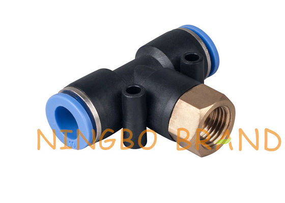 Spinta femminile del T del ramo per collegare i montaggi di tubo flessibile pneumatici 1/4&quot; 8mm