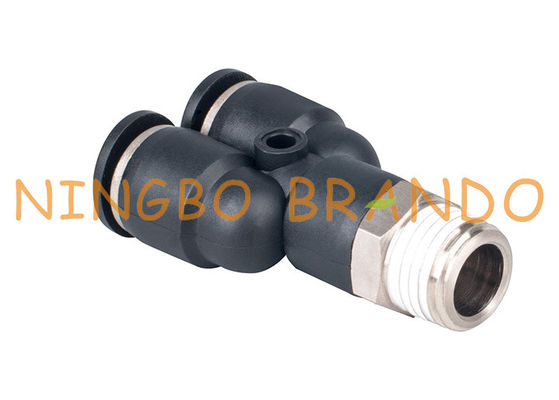 Il tipo spinta del maschio Y a rapido collega i montaggi di tubo flessibile pneumatici 1/4&quot; 8mm