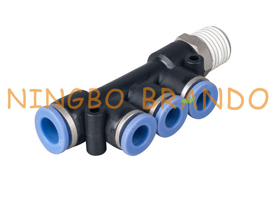 la spinta tripla del ramo di 8mm di 1/4&quot; a rapido collega i montaggi di tubo flessibile pneumatici