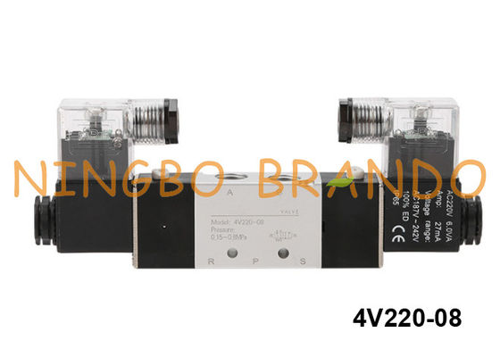 tipo modo pneumatico 12VDC 24VDC di 4V220-08 Airtac dell'elettrovalvola a solenoide 5/2