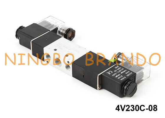 Tipo 5/3 elettrovalvola a solenoide pneumatica di modo 24V 220V di 4V230C-08 Airtac